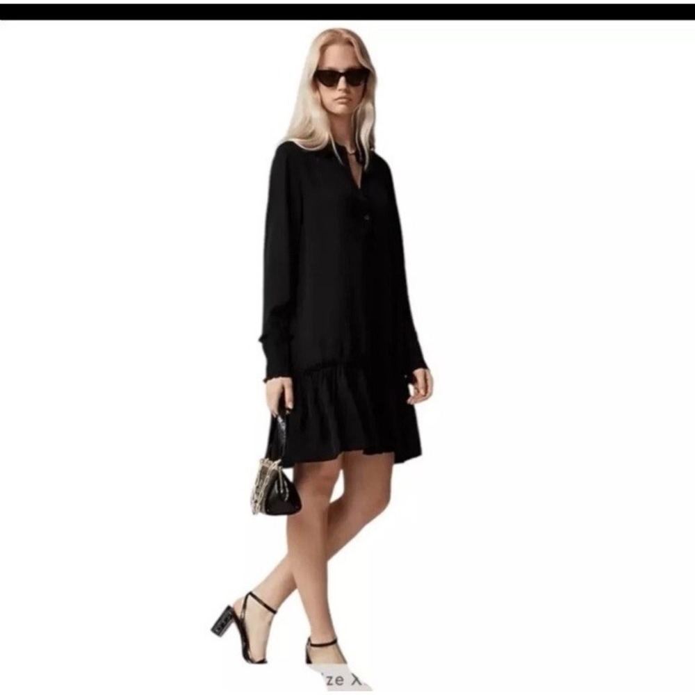 J Crew Amelia popover shirtdress in drapey viscose twill Womens Small Black